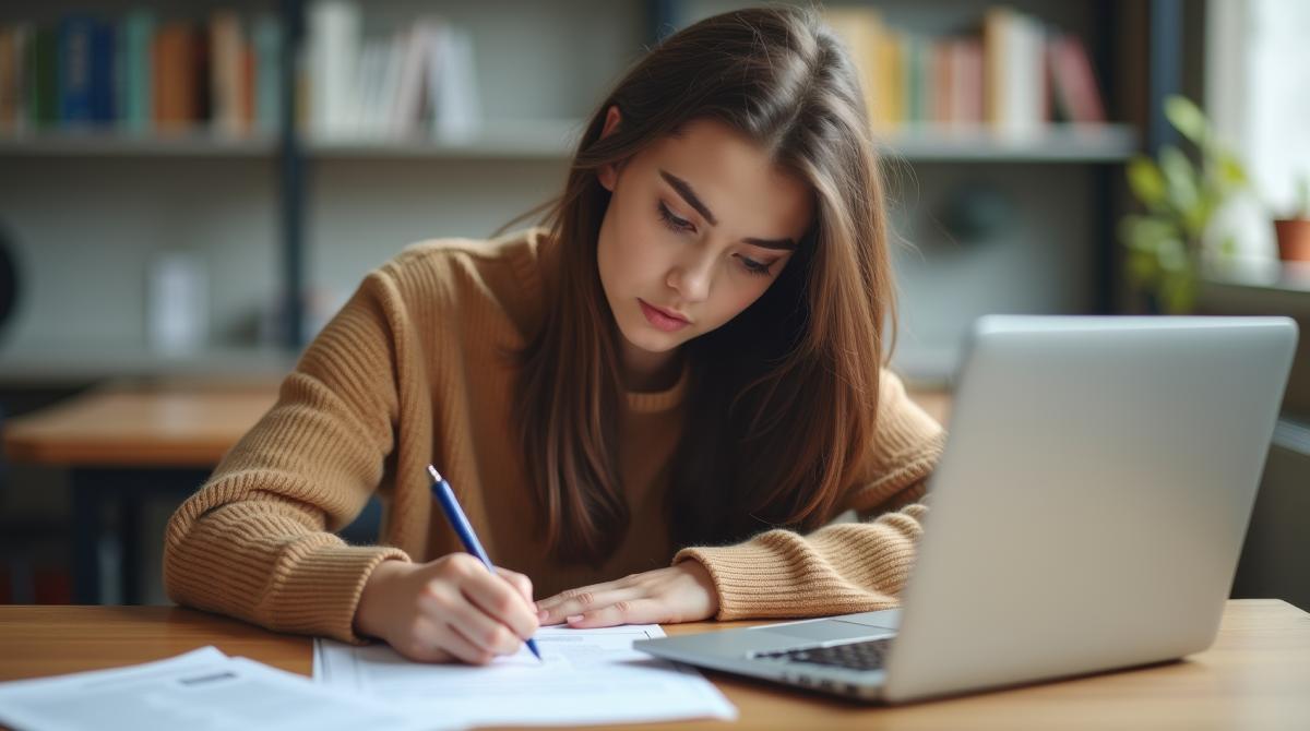 Woman Filling Out Application To AAMI