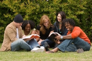 Group of Students Studying in College Park