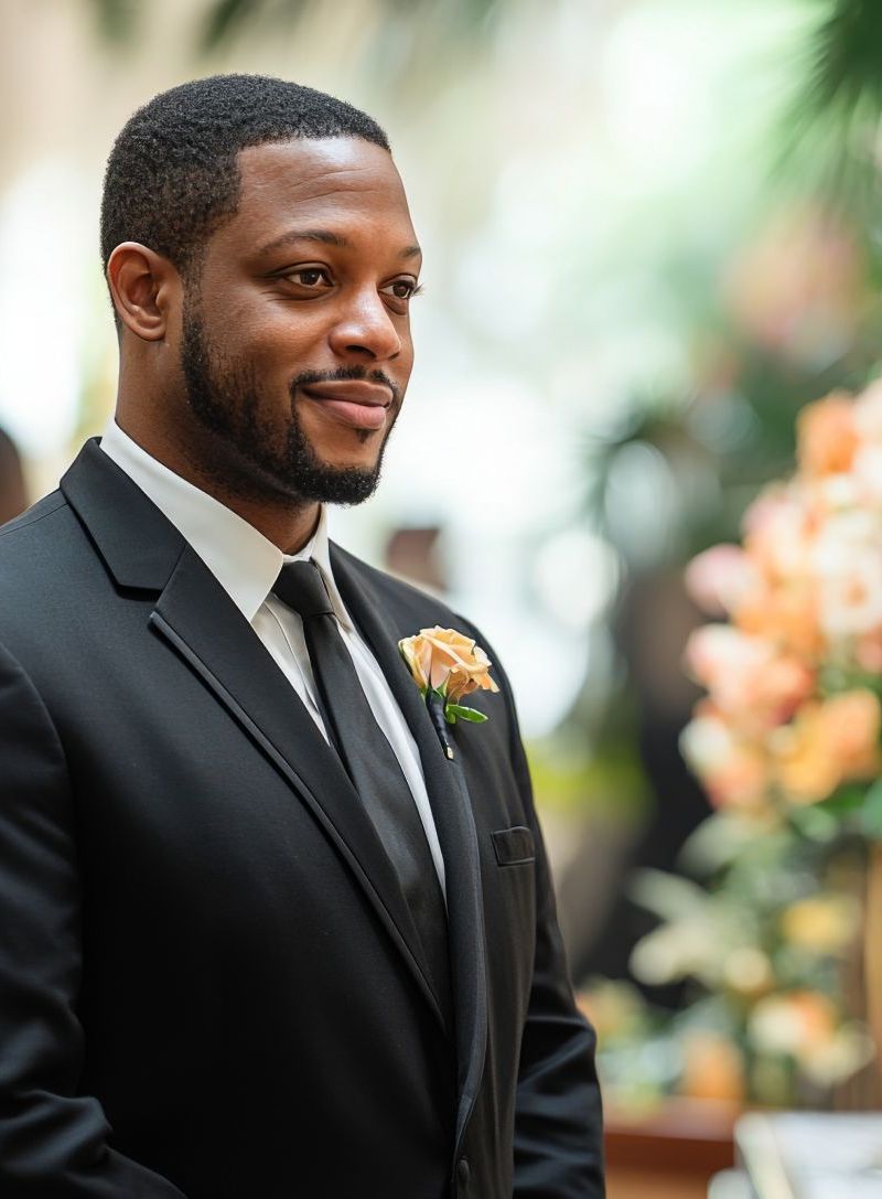 Funeral Director At A Viewing After Graduating From AAMI