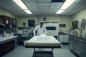 AAMI student training for mortuary science degree in NYC campus lab