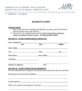 AAMI Reference Form