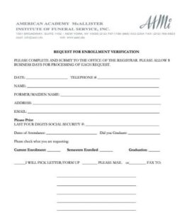 AAMI Request For Enrollment Verification