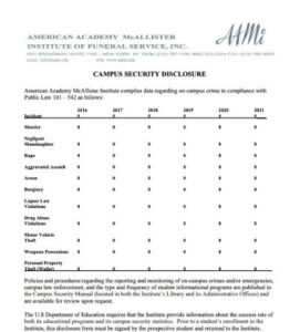 Campus Security Disclosure