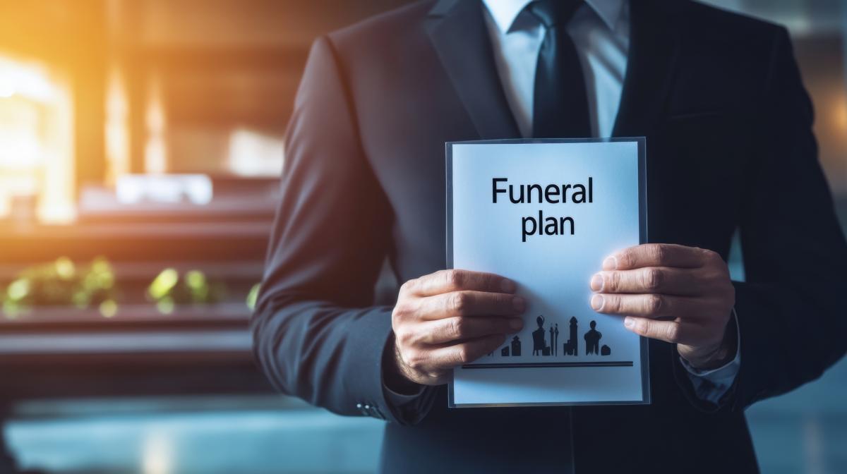 Funeral Service manager Holding a Funeral Plan