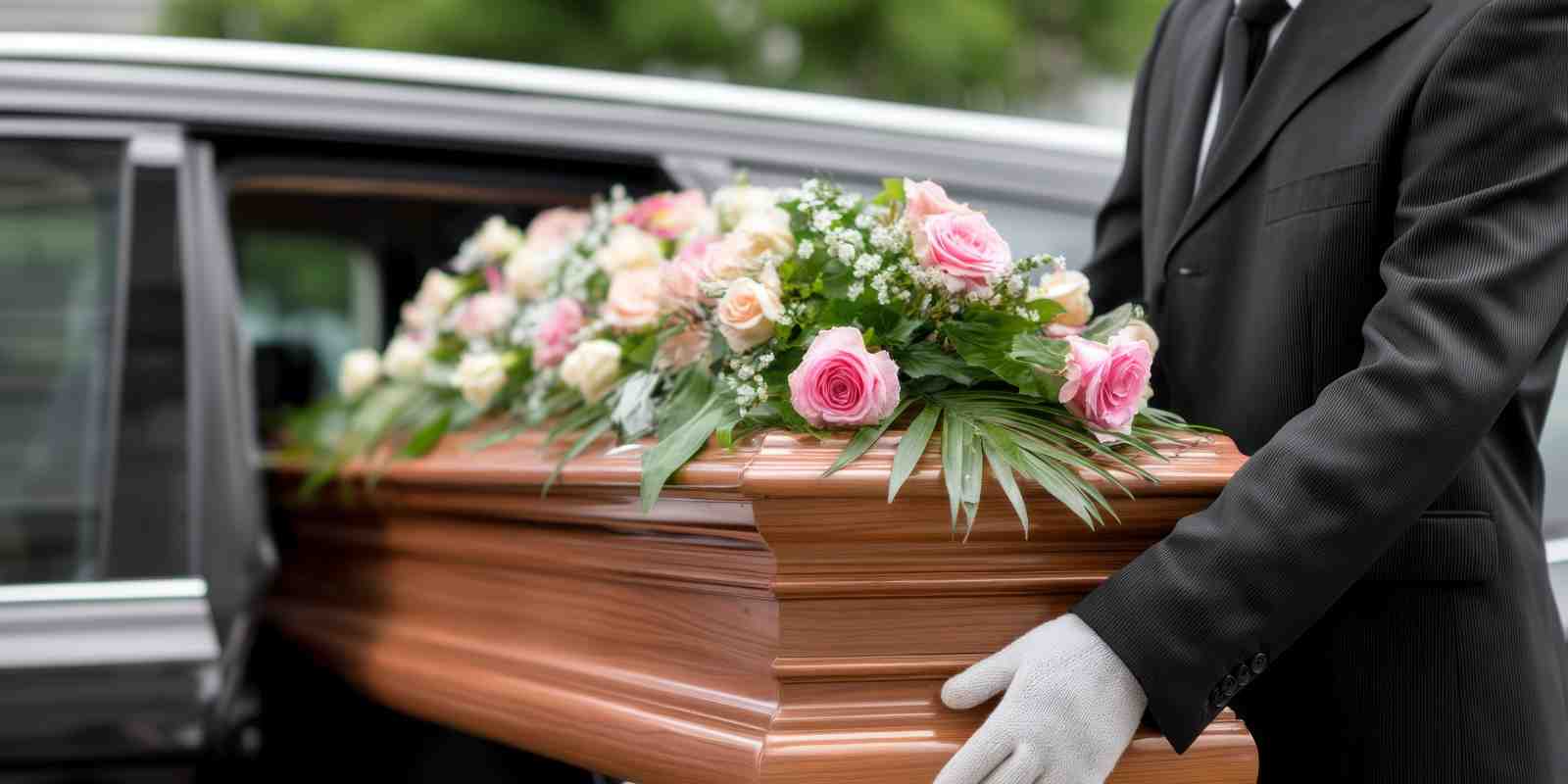 Funeral Professional Gently Carrying A Casket from Hearse
