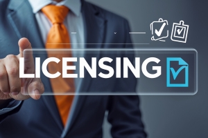 Person Using Virtual Touch Interface with Word Licensing