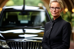 Senior Funeral Director Standing Near Hears