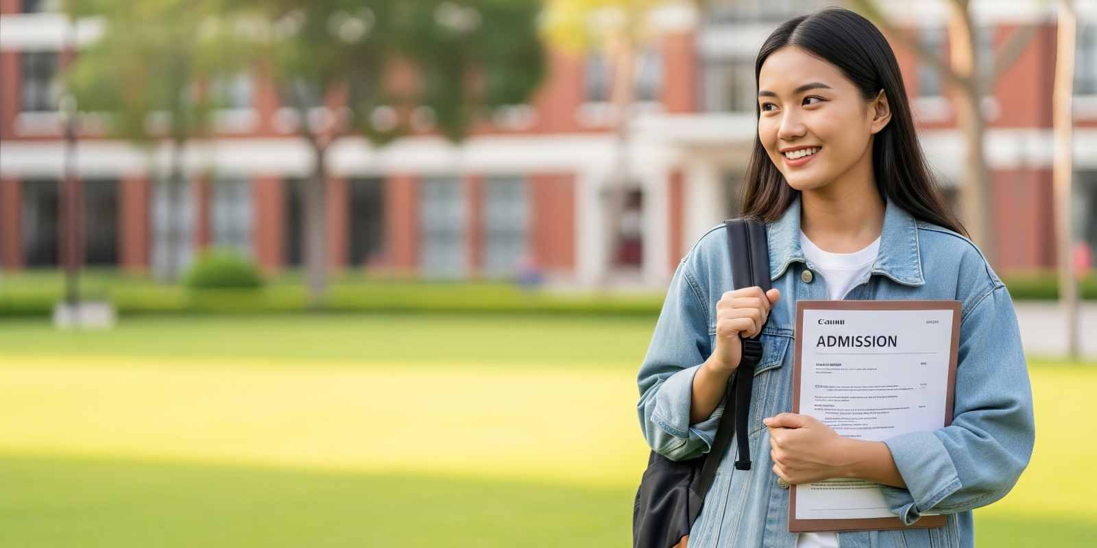 Young Girl Holding College Admission Letter for Mortuary Science Degree