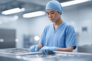 Student Working in Clean Mortuary Science Lab