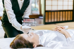 Embalmer Preparing a Body for Last Rituals