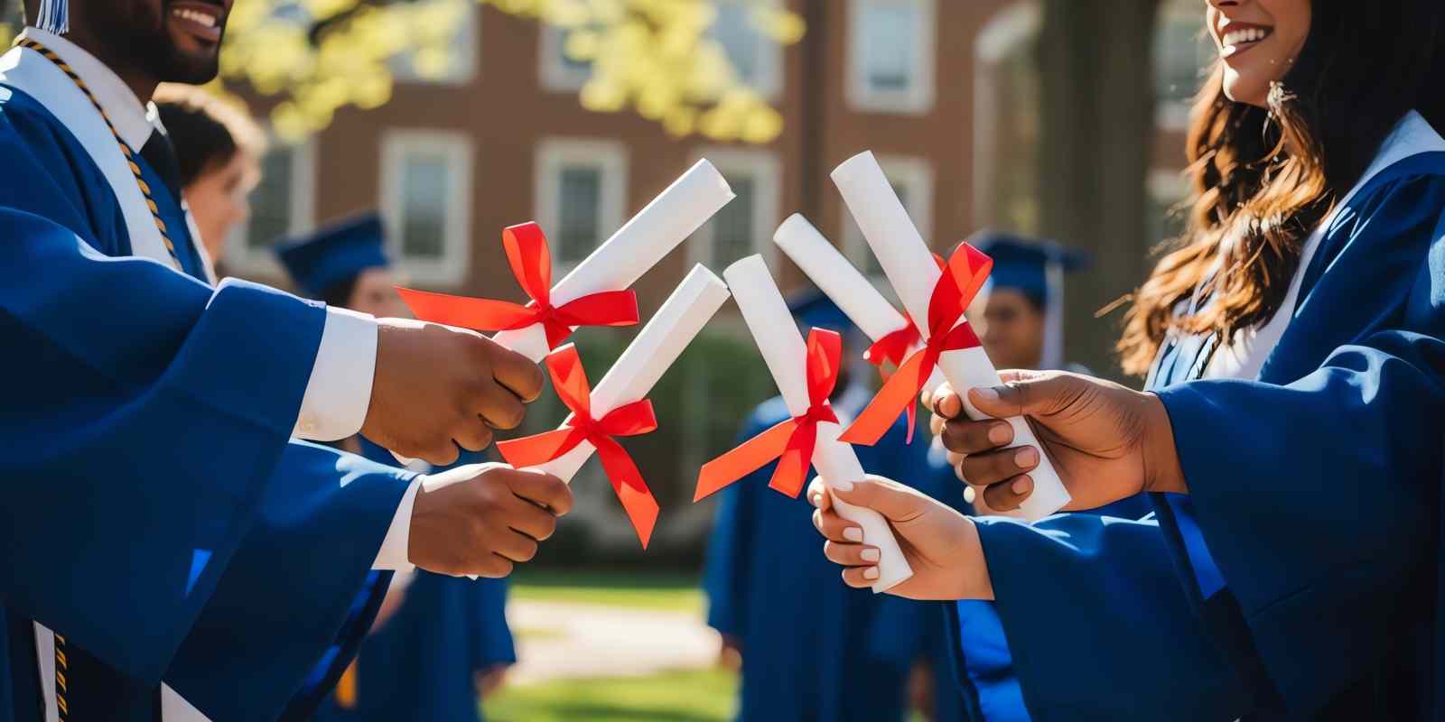 Mortuary Science Students with Degree During Graduation Ceremony
