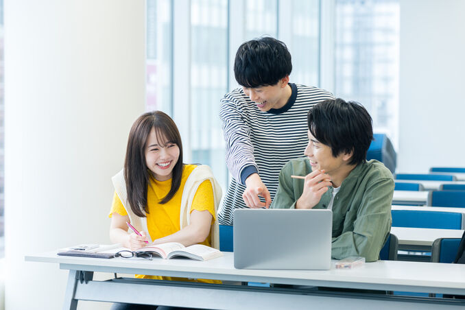 college students on classroom