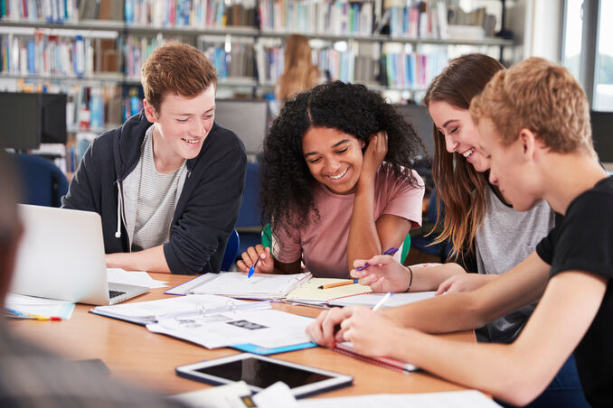 students studying