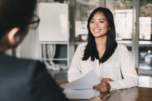 Mortuary Science Student in an Interview for Job Placement